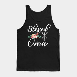 Blessed Oma T-Shirt With Floral, Heart Mother_s Day Gift Tank Top